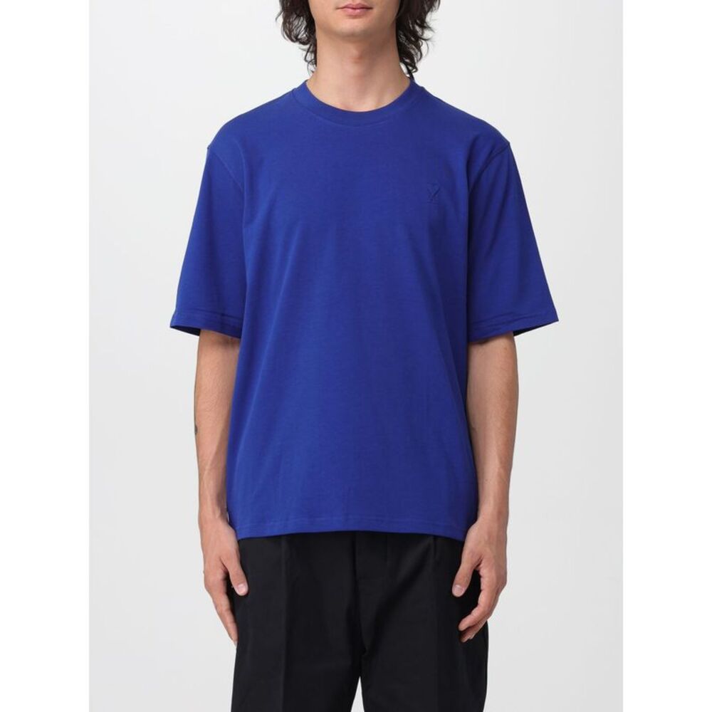 Ami Paris Men Ami Paris Tone-On-Tone Logo Cotton Crewneck T-Shirt
